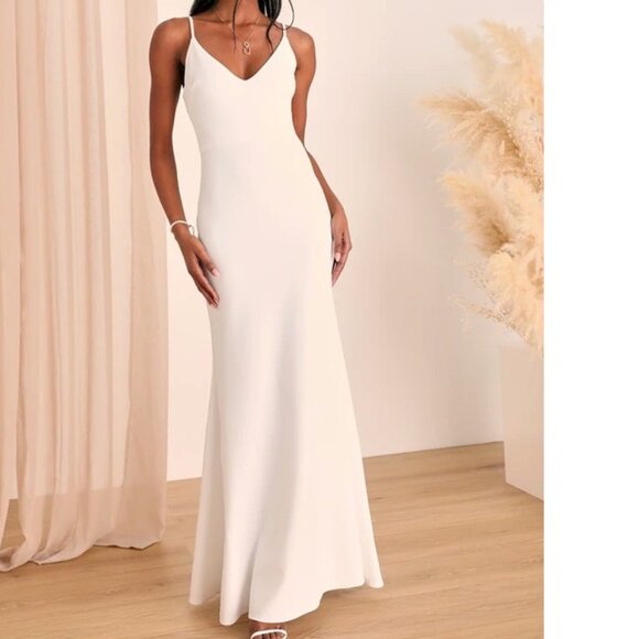 Lulus Infinite Glory White Maxi Dress Size XS NWOT - Picture 1 of 5